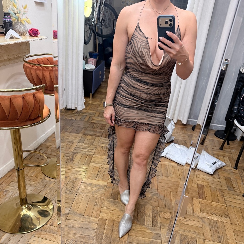 Elegant Zebra Print Dress